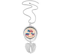 Collier avec pendentif en forme d'âne et d'éléphant avec ailes d'ange, M