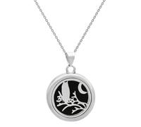 Collier avec pendentif en forme d'arbre de vie - Diffuseur d'huiles essentielles - En acier inoxydable - Avec médaillon - Pour femme