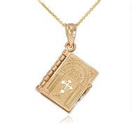 Collier avec pendentif en forme de bible religieuse pour homme et femme, hip-hop, ne se décolore pas