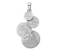 Collier avec pendentif en forme de cercles contemporains texturés en argent sterling 925 pour femme 25,25 mm