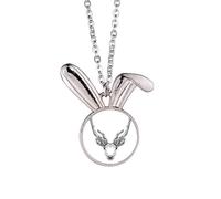 Collier avec pendentif en forme de cerf à longues cornes - Cadeau idéal