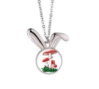 Collier avec pendentif en forme de champignon empoisonné rouge
