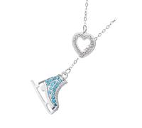Collier avec pendentif en forme de chaussure de patinage en acier inoxydable robuste décoré de cristaux dans des styles ludiques pour un ajustement confortable Collier de patins à glace en acier avec