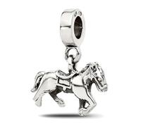 Collier avec pendentif en forme de cheval en argent sterling 925 de 2,7 mm pour femme