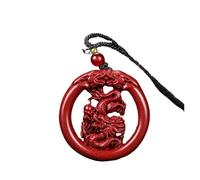 Collier avec pendentif en forme de cinabre véritable - Amulette en pierre de cinabre rouge pour femme - Cadeau pour maman et petite amie, One Size