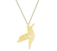 Collier avec pendentif en forme de colibri en origami pour femme