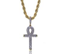Collier avec pendentif en forme de croix Hip Hop Bling Men Jewelry 3A Czdiamond Pavé Pendentifs et colliers