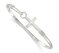 Collier avec pendentif en forme de croix religieuse en argent sterling 925 poli 14,15 mm de large pour femme