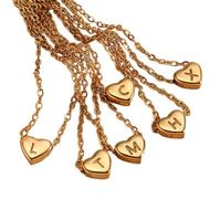 Collier avec pendentif en forme de cœur avec lettre initiale A-Z pour femmes et filles - Joli pendentif en forme de lettre initiale - Bijoux d'anniversaire, 50CM