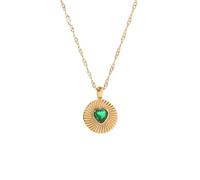 Collier avec pendentif en forme de cœur - Bijou simple poli - Tendance - Pour un usage quotidien, adjustable, Zircone cubique