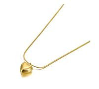 Collier avec pendentif en forme de cœur - Chaîne serpent - Collier tendance pour femme - Pour un usage quotidien, adjustable, Zircone cubique