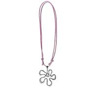 Collier avec pendentif en forme de cœur creux et grande fleur pour femme - Chaîne de cou réglable - Pour femme, taille unique, Comme décrit, Comme décrit.