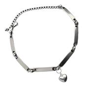 Collier avec pendentif en forme de cœur en acier inoxydable, élégant et mutin, chaîne gothique robuste, bijoux pour femmes, look audacieux de tous les jours, chaîne à pendentif d ' amour punk