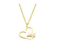 Collier avec pendentif en forme de cœur en acier inoxydable pour homme et femme, Acier inoxydable, Pas de gemme