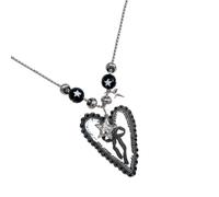 Collier avec pendentif en forme de cœur en acrylique coloré pour une utilisation tendance, One Size, Comme décrit, Produit conforme à la description.