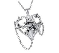 Collier avec pendentif en forme de cœur en alliage avec d ' oiseau et chaîne à pampilles drapée pour usage quotidien, collier avec pendentif en forme de cœur, chaîne à pampilles, bijoux gothiques,