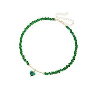 Collier avec pendentif en forme de cœur en alliage fait à la main en perles de verre - Design élégant - Pour un usage quotidien et des occasions spéciales, taille unique, Comme décrit, Comme décrit.