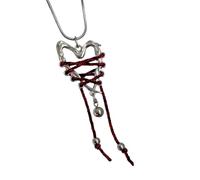 Collier avec pendentif en forme de cœur en alliage - Flexible - Chaîne en os de serpent - Bijou léger et confortable - Accessoire quotidien - Collier avec pendentif en forme de cœur