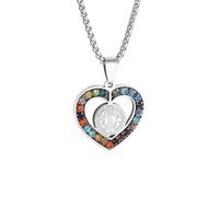 Collier avec pendentif en forme de cœur en oxyde de zirconium coloré de l'ordre de Saint Benoît pour femme Hip Hop