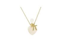 Collier avec pendentif en forme de cœur en quartz rose - Chaîne plaquée or 18 carats avec joli nœud - Parfum signature HappiMiss Lavender Blush - Inclus dans un mini flacon de parfum - Cadeau dans une