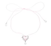 Collier avec pendentif en forme de cœur entrelacé - Doux et cool - Collier de perles en forme de cœur - Rose
