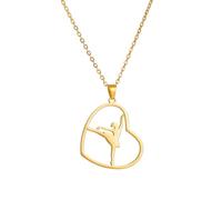 Collier avec pendentif en forme de cœur et de gymnastique - Chaîne réglable pour un usage quotidien, taille unique, Comme décrit, Comme décrit.