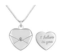 Collier avec pendentif en forme de cœur ouvert en acier inoxydable robuste élégant et pratique, adapté pour célébrer un moment mémorable de style européen, I believe in you, Comme décrit, Comme décrit