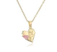 Collier avec pendentif en forme de cœur rose tendance et polyvalent pour les femmes et les filles qui peuvent être portés avec n'importe quel style, adjustable, Cristal