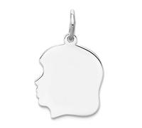 Collier avec pendentif en forme de disque gravé sur le devant et l'arrière de 13 mm en argent sterling 925 pour femme