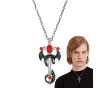 Collier avec pendentif en forme de dragon - Accessoire de bijoux en métal de style punk, ornement tendance | Collier inspiré de la fantaisie audacieuse - Choix de cadeau pour hommes et garçons