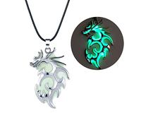Collier avec pendentif en forme de dragon lumineux pour femmes et hommes - Bijoux cadeaux animaux - Kit de colliers pour femmes et filles