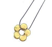 Collier avec pendentif en forme de fleur en verre pour femme - Motif géométrique - Simple couche - Collier ras du cou - Tendance - Cadeau délicat - Accessoire vintage floral - Bijoux faits à la main