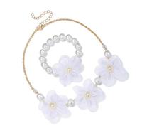 Collier avec pendentif en forme de fleur - Pour enfants - Convient aux tenues élégantes - Parure de bijoux en perles de fleurs