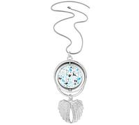 Collier avec pendentif en forme de flocon de neige et ailes d'ange