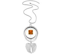 Collier avec pendentif en forme de gâteau de lune lotus et ailes d'ange