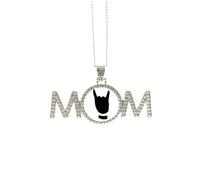 Collier avec pendentif en forme de geste Corna, cadeau de fête des mères pour maman, grand-mère, bijou d'anniversaire, M