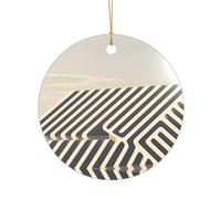 Collier avec pendentif en forme de labyrinthe de haie - Avec cordon doré incassable - Décoration à suspendre pour arbre - Cadeau de forme ronde