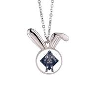 Collier avec pendentif en forme de lapin astronaute, étoiles, univers artistique, cadeau