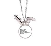 Collier avec pendentif en forme de lapin avec citation célèbre de poésie « Believe in Yourself »