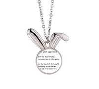 Collier avec pendentif en forme de lapin avec citation de poésie en forme de cœur