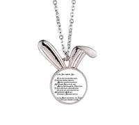 Collier avec pendentif en forme de lapin avec citation de poésie Tigre renifler la rose