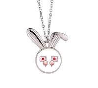 Collier avec pendentif en forme de lapin avec drapeau du Japon