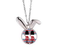 Collier avec pendentif en forme de lapin avec drapeau du Royaume-Uni coloré