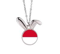 Collier avec pendentif en forme de lapin avec drapeau national de l'Inde, Asie