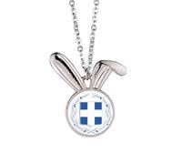 Collier avec pendentif en forme de lapin avec emblème national de la Grèce