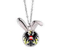 Collier avec pendentif en forme de lapin avec emblème national de l'Autriche