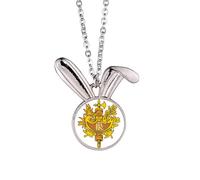 Collier avec pendentif en forme de lapin avec emblème national de l'Union européenne