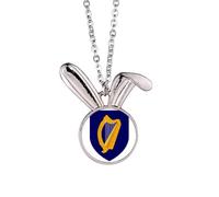 Collier avec pendentif en forme de lapin avec emblème national de l'Union européenne