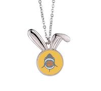 Collier avec pendentif en forme de lapin avec illustration de requin Beware I Bite