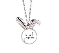 Collier avec pendentif en forme de lapin avec inscription « Don't Forget Me Sad » Art déco